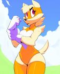 anthro breasts clothing cloud eyelashes female fur gloves handwear leotard mask outdated_model purple_eyes solo superhero white_body white_fur vimhomeless super_planet_dolan alpha_garza_(vimhomeless) canid canine canis domestic_dog mammal 2015 hi_res