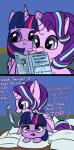 blush book dialogue duo feathered_wings feathers female feral hair horn multicolored_hair outline pillow purple_body purple_eyes purple_feathers text wings duop-qoub tjpones friendship_is_magic hasbro my_little_pony mythology starlight_glimmer_(mlp) twilight_sparkle_(mlp) equid equine mammal mythological_creature mythological_equine unicorn winged_unicorn 2017 comic english_text hi_res