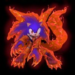 angry anthro jinchuriki male red_eyes solo teeth teeth_showing hauringu naruto sega sonic_the_hedgehog_(series) sonic_the_hedgehog eulipotyphlan fox_spirit hedgehog mammal 1:1 crossover hi_res