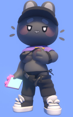 4_fingers anthro bedroom_eyes belt big_breasts black_belt black_bottomwear black_bra black_clothing black_eyes black_footwear black_headgear black_headwear black_panties black_pants black_shoes black_underwear black_watch blue_background blush blush_stickers boss bottomwear bra breast_fondling breast_play breasts clock clothed clothing electronics eyebrows female female_anthro fingers fondling fondling_own_breast footwear fur grey_body grey_breasts grey_ears grey_eyebrows grey_fur grey_inner_ear hand_on_breast hat headgear headwear holding_object holding_phone looking_at_viewer narrowed_eyes open_belt open_bottomwear open_clothing open_pants panties pants phone phone_case pink_blush pupils purple_clothing purple_shirt purple_topwear raised_clothing raised_shirt raised_topwear seductive shirt shoes side-tie_panties simple_background smile solo standing teeth topwear underwear visor_cap watch white_clothing white_footwear white_pupils white_shoes choecoga lagomorph leporid mammal rabbit 3d_(artwork) digital_media_(artwork)