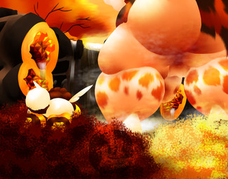antennae_(anatomy) anthro autumn autumn_leaves balls barazoku belly big_butt big_muscles big_penis brown_body brown_fur butt duo fur genitals geode highlights_(coloring) huge_butt huge_muscles hyper hyper_muscles larger_male looking_at_another macro male male/male micro muscular muscular_anthro muscular_male nude overweight overweight_anthro overweight_male pecs peeping penis plant shrub simple_background size_difference tree voyeur waterfall waterfall_shower wings fujiyama_samoyed bumble_beans_(fujiyamasamoyed) nano_byte_(nanogamer31) arthropod bee bumble_bee_(species) canid canine canis domestic_dog fox hybrid hyena hymenopteran insect mammal maned_wolf raccoon_dog spotted_hyena tanuki digital_media_(artwork) hi_res shaded soft_shading watermark