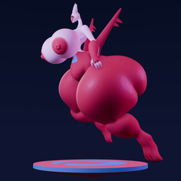 3_toes 4_fingers anthro areola belly big_breasts big_butt big_nipples bottom_heavy breasts butt claws feet female fingers genitals holding_object huge_breasts huge_butt looking_at_viewer navel nipples plump_labia pokeball pokemorph red_body simple_background small_waist solo toes vulva yellow_eyes darkdraketom nintendo pokemon skyli_(darkdraketom) generation_3_pokemon latias legendary_pokemon pokemon_(species) 1:1 3d_(artwork) animated blender_(artwork) digital_media_(artwork) hi_res no_sound short_playtime turntable_(animation) video