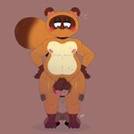 anthro balls balls_on_face blush bodily_fluids duo genital_fluids genitals male male/male mouthless overweight overweight_male precum sweat these_aren't_my_glasses tongue tongue_out pandzart animal_crossing nintendo tom_nook_(animal_crossing) canid canine mammal mustelid otter raccoon_dog tanuki 1:1 hi_res meme