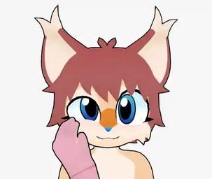 >_< anthro blue_eyes brown_hair duo eyes_closed fur hair hand_on_face humor male orange_body orange_fur pulling_face stretchy tan_body tan_fur white_body white_fur hima_nsfw ande_(hima_nsfw) canid canine felid feline fox hybrid lynx mammal animated animated_webp
