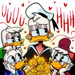 blush flower group male plant lanthart disney ducktales ducktales_(2017) dewey_duck donald_duck huey_duck louie_duck anatid anseriform avian bird duck 1:1