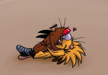 4_fingers 4_toes anthro balls biped black_eyes brown_body brown_fur buckteeth duo eyes_closed feet fingers fur genitals gradient_background hand_on_face hand_on_hip kiss_on_lips kissing lying male male/male on_back purple_nose red_nose semi-anthro sharp_teeth side_view simple_background teeth toes toony whiskers yellow_body yellow_fur johnofe nickelodeon the_angry_beavers daggett_beaver norbert_beaver beaver mammal rodent hi_res brother_(lore) brothers_(lore) incest_(lore) sibling_(lore)