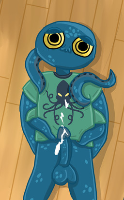 anthro bodily_fluids cum cum_drip cum_on_penis cumshot dripping ejaculation genital_fluids genitals male penis solo alexlab epic_games fortnite squibbly_(fortnite) aquatic cephalopod coleoid decapodiform mollusk squid 5:8 hi_res