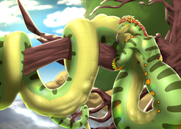 after_vore anthro apode endosoma fully_inside legless male nude oral_vore outside plant prey_bulge safe_vore serpentine solo tongue tongue_out tree unseen_prey vore zyyphelze draconcopode naga scalie 2020 hi_res