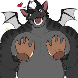 2_horns 4_fingers anthro barazoku big_muscles big_nipples big_pecs black_body black_horn black_nipples blush blush_lines disembodied_hand duo fingers hair hand_on_chest head_horn heart_symbol horn huge_pecs looking_at_viewer male membrane_(anatomy) membranous_wings muscular muscular_anthro muscular_arms muscular_male nipples open_mouth pec_grab pecs simple_background small_wings trapezius white_background white_hair wings same22shark mythology black_(thesharksame) dragon mythological_creature mythological_scalie scalie 1:1 2021 digital_media_(artwork) signature
