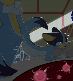 anthro bite blue_body blue_eyes blue_fur bodily_fluids cum cum_drip cum_in_vagina cum_inflation cum_inside dipstick_tail dripping duo ears_back excessive_cum excessive_genital_fluids female fur genital_fluids genitals gloves_(marking) heart_symbol hearts_around_head holding_leg impregnation inbreeding inflation knotting leg_markings male male/female markings muffled_moaning multiple_ova ovum parent_incest penetration pillow pillow_bite pivoted_ears sex socks_(marking) sperm_cell steam tail tail_markings underage_impregnation vaginal vaginal_penetration vulva young young_female rilium bluey_(series) bandit_heeler bluey_heeler canid canine canis domestic_dog mammal hi_res daughter_(lore) father_(lore) father_and_child_(lore) father_and_daughter_(lore) incest_(lore) parent_(lore) parent_and_child_(lore) parent_and_daughter_(lore)