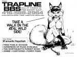 advertisement anthro bbs caught_in_the_act female gloves_(marking) markings naturally_censored nipple_tuft nude solo tail text trapped tuft vintage doug_winger canid canine fox mammal 1994 4:3 bad_metadata english_text missing_sample monochrome