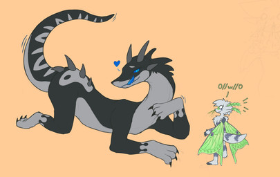 ambiguous_gender anime_nosebleed antennae_(anatomy) anthro bedroom_eyes biped blood blue_tongue blush bodily_fluids claws duo feral heart_symbol narrowed_eyes nosebleed owo quadruped seductive tail tongue wings accadurosoce mythology muth_(accadurosoce) selicia_(chomanderjake) arthropod dragon insect lepidopteran moth mythological_creature mythological_scalie scalie 2025 colored hi_res