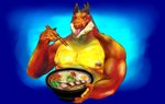 bowl container food male muscular muscular_male noodles nude pecs slightly_chubby solo 20secondstoshame mythology angus_long dragon eastern_dragon mythological_creature mythological_scalie scalie hi_res