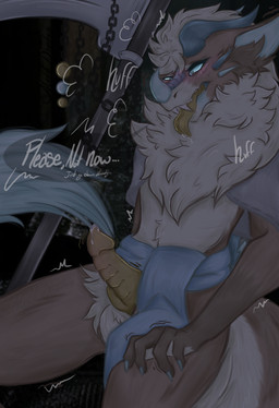 alley anthro aroused blue_body blue_fur bodily_fluids brown_body brown_fur butt dark desperation dripping embarrassed exhibitionism fangs feathers fluffy fur genital_fluids genitals glowing glowing_eyes heart_pupils horn in_heat long_tail male masturbation midriff minimal_clothing moan open_mouth penis precum precum_drip public quiet_moan saliva shaking sitting solo submissive tail teeth text throbbing throbbing_penis tongue twitching white_body white_fur yellow_genitals mekhdrakon mythology cogs_mekhdrakon angel angel_dragon dragon feathered_dragon feathered_scalie mythological_creature mythological_scalie scalie absurd_res hi_res