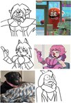 anthro big_breasts breasts cleavage clothed clothing crossgender female group humor male parody screencap shocked darkburst_(artist) frozarcold awooga_(meme) deltarune disney dust:_an_elysian_tail pixar turning_red undertale_(series) dust_(elysian_tail) geiru_toneido meilin_lee_(turning_red) ralsei ailurid bovid canid canine canis caprine goat human mammal red_panda wolf absurd_res hi_res meme screencap_edit