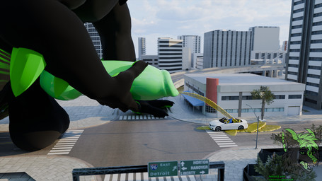 anthro big_penis bodily_fluids car city duo genital_fluids genitals huge_penis hyper hyper_genitalia hyper_pee hyper_penis macro male male/male micro penis size_difference urine vehicle watersports f4r3u5z mythology micah_(nuclear) canid canine canis dragon hybrid mammal mephitid mythological_creature mythological_scalie scalie skunk wolf 16:9 hi_res widescreen