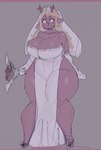 anthro antlers big_breasts blonde_hair breasts bride brown_body brown_fur cleavage clothed clothing dress female freckles fur hair horn huge_breasts huge_hips huge_thighs looking_aside solo thick_thighs wedding_dress wide_hips gikowinko deltarune undertale_(series) noelle_holiday deer mammal new_world_deer reindeer 2024 digital_media_(artwork) hi_res