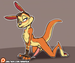 all_fours animal_genitalia animal_penis anthro balls biped blush bodily_fluids chest_tuft clothing cum erection eyewear eyewear_on_head fingerless_gloves fur genital_fluids genitals gloves goggles goggles_on_head handwear male nude penis precum raised_tail sheath sheathed_tapering_penis smile smirk solo tail tailbutt tapering_penis text tongue tongue_out tuft emenius jak_and_daxter naughty_dog sony_corporation sony_interactive_entertainment daxter hybrid mammal mustelid musteline otter ottsel true_musteline weasel digital_media_(artwork) url