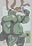 anthro balls barazoku belly biceps big_belly big_muscles big_pecs black_eyes electronics erection exercise fingers flexing flexing_bicep genitals green_background green_body green_nipples green_penis green_scales green_skin huge_muscles humanoid_genitalia humanoid_penis male musclegut muscular muscular_anthro muscular_arms muscular_legs muscular_male navel nipples nude nude_male nudist open_mouth overweight overweight_anthro overweight_male pecs penis phone scales shirtless shirtless_male simple_background slightly_chubby solo teeth teeth_showing weightlifting workout justaredcat_(artist) third-party_edit later_alligator pillowfight smallbu gentle_lorenzo alligator alligatorid crocodile crocodilian reptile scalie hi_res