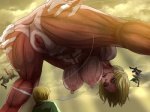 anus big_breasts blonde_hair blue_eyes blush breasts butt cloud female genitals group hair jean male melee_weapon muscular nipples not_furry nude open_mouth outside pussy size_difference sky spread_legs spreading sword teeth weapon attack_on_titan armin human mammal titan_(attack_on_titan) 2016 censored digital_media_(artwork) mosaic_censorship