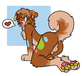 anthro balls brown_body brown_eyes brown_fur butt countershade_torso countershading curled_tail fur genitals heart_symbol humanoid_genitalia humanoid_penis looking_at_viewer male one_eye_closed pawpads penis presenting presenting_hindquarters raised_tail smile smiling_at_viewer solo speech_bubble tail wink silverzar smudge_(solarolai) canid canine canis domestic_dog mammal 2025 full-length_portrait hi_res portrait nonbinary_(lore)