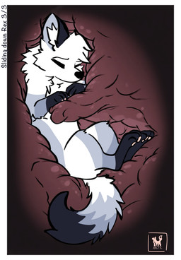 arcticspacefox duo feral fur internal larger_pred macro male male/male micro red_insides rexdobermann size_difference soft_vore unseen_pred vore white_body white_fur arctic_fox canid canine canis dobermann domestic_dog fox mammal pinscher true_fox hi_res