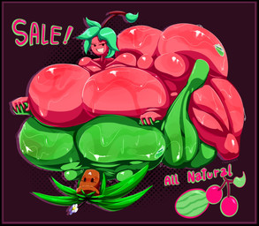 big_breasts big_butt black_eyes breast_squish breasts breasts_frottage butt cherry duo exclamation_point female female/female food fruit green_body half-closed_eyes hand_holding huge_breasts huge_butt huge_thighs hyper hyper_breasts hyper_butt hyper_thighs lying melon narrowed_eyes not_furry on_back on_bottom on_front on_top plant red_body smile squish text thick_thighs watermelon wet wet_body tasteofchoklit blaster_master avril_(tasteofchoklit) kanna_(blaster_master) elemental_creature elemental_humanoid flora_fauna food_creature humanoid living_fruit plant_humanoid 2022 digital_media_(artwork) english_text hi_res