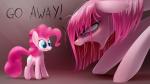 blue_eyes bodily_fluids crying curled_hair cutie_mark dialogue duo female feral hair long_hair mental_breakdown pink_body pink_hair plushie self-hatred simple_background smile straight_hair tears text toy upset underpable friendship_is_magic hasbro my_little_pony pinkamena_(mlp) pinkie_pie_(mlp) earth_pony equid equine horse mammal pony 16:9 2015 english_text hi_res widescreen