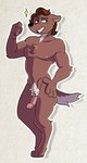 anthro crotch_tuft genitals hair male nipples nude penis pose solo tuft battycat herbert_(battycat) mammal mustelid musteline true_musteline weasel