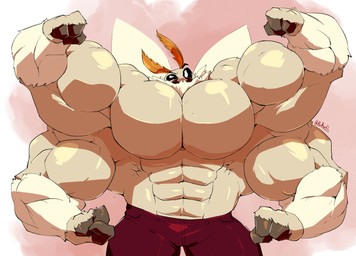 3_fingers 4_arms anthro big_muscles big_pecs clothed clothing fingers flexing front_view fur grey_body grey_fur huge_muscles huge_pecs hyper hyper_muscles looking_at_viewer male multi_arm multi_limb muscular pecs shirt solo text topless topwear penbeetle arthropod insect lepidopteran moth 2021 artist_name digital_media_(artwork) hi_res