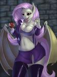 anthro anthrofied bat_wings bottomwear bra breasts cleavage clothed clothing female hair jacket legwear long_hair membrane_(anatomy) membranous_wings pants shirt skirt solo stockings topwear under_boob underwear undressing wings xanthor friendship_is_magic hasbro my_little_pony flutterbat_(mlp) fluttershy_(mlp) bat_pony equid hybrid mammal 2015 3:4