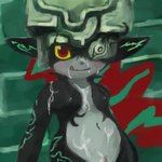 1:1 bodily_fluids cum cum_on_belly cum_on_body cum_on_face female genital_fluids humanoid low_res messy midna nintendo not_furry solo the_legend_of_zelda tongue twili twilight_princess unknown_artist