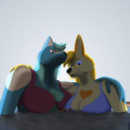 anthro between_breasts bikini bikini_top breasts cleavage clothed clothing female female/female group looking_at_breasts looking_down looking_down_at_partner looming looming_over macro macro_female male male/female micro micro_between_macros micro_male pool pool_float swimming_pool swimwear trio two-piece_swimsuit weaselclaw kaltrina_(weaselclaw) slaika_(weaselclaw) werther canid canine canis domestic_ferret fennec_fox fox mammal mustelid musteline true_fox true_musteline weasel wolf 1:1 2025 hi_res