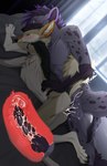 andromorph animal_genitalia animal_penis anthro anthro_penetrated anthro_penetrating athletic balls bed black_penis black_sclera blush bodily_fluids canine_genitalia canine_penis cervical_penetration cum cum_inside day detailed_background duo fur furniture genital_fluids genitals highlights_(coloring) internal intersex intersex/male knot knotting light looking_down_at_partner lying male on_bed on_side penetration penis pillow pillow_grab purple_highlights sex shaved_arm slim sunlight tail waist_grab window ruisha dakota_deforrest_(kyledere11) zeekerz canid canine canis coyote hyena mammal absurd_res colored digital_drawing_(artwork) digital_media_(artwork) hi_res shaded widescreen