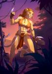 abs anthro aztec blade bottomwear bra claws clothed clothing dreadlocks female fingerless_gloves forest gloves hair handwear inner_ear_fluff jungle loincloth muscular muscular_anthro muscular_female outside pecs plant pupils purple_eyes short_hair skimpy slit_pupils solo tattoo toe_claws tree tuft underwear wolfy-nail tales_of_the_ashes_(series) fe'lis_(character) cougar felid feline mammal 2015 absurd_res digital_media_(artwork) hi_res shaded