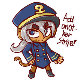 4_fingers ambiguous_gender anthro big_eyes big_head black_clothing black_footwear black_shoes blue_clothing blue_coat blue_eyes blue_hat blue_headwear blue_topwear brown_body brown_fur chibi closed_smile clothed clothing coat eye_through_hair eyebrow_through_hair eyebrows fingers footwear front_view fully_clothed fur grey_hair hair hand_on_hip happy hat headgear headwear looking_at_viewer mouth_closed naval_uniform no_pupils ponytail simple_background smile solo standing suit tail text thick_eyebrows topwear translucent translucent_hair white_background wide_stance 4chan_anon unknown_artist bloons_tower_defense ninja_kiwi admiral_brickell haplorhine mammal monkey primate 1:1 2023 aliasing binary_drawing cel_shading digital_drawing_(artwork) digital_media_(artwork) english_text full-length_portrait low_res oekaki portrait shaded tegaki_(artwork) female_(lore)