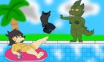 anthro areola big_areola big_nipples bong breasts clothing drugs duo female horizontal_pupils inflatable inner_tube montgomery_glands navel nipples non-mammal_breasts non-mammal_navel non-mammal_nipples nude nude_female overweight overweight_anthro overweight_female pokemorph pool pupils substance_intoxication undressing wide_hips scor-chii nintendo pokemon alligator alligatorid crocodilian generation_1_pokemon pokemon_(species) psyduck reptile scalie 5:3 absurd_res hi_res