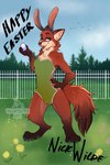 anthro balls_outline bulge claws clothed clothing cloud dandelion day detailed_background detailed_bulge erection erection_under_clothing flower forest forest_background fur genital_outline grass green_eyes male nature nature_background outside penis_outline plant scenery sky smile solo tail text tree vulturecorpse disney zootopia nick_wilde canid canine fox mammal red_fox true_fox 2:3 absurd_res detailed digital_drawing_(artwork) digital_media_(artwork) english_text full-length_portrait hi_res portrait shaded signature watermark