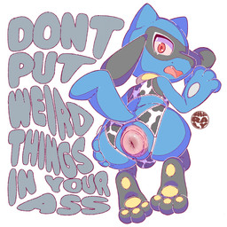 anal_access anal_prolapse animal_print anthro anus backless_panties biped black_body blue_body bodily_fluids butt clothed clothing cow_print crying digitigrade easy_access femboy fur genitals kneeling legwear lingerie looking_at_viewer looking_back looking_back_at_viewer male open_mouth panties pawpads paws penetration presenting presenting_anus presenting_hindquarters prolapse rear_view scared simple_background solo tail tears text thick_thighs thigh_highs topwear underwear white_background yellow_pawpads sharalythesheep nintendo pokemon canid generation_4_pokemon mammal pokemon_(species) riolu 1:1 2026 absurd_res digital_media_(artwork) english_text hi_res