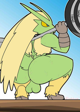 anthro balls bodily_fluids butt exercise genitals male nude_workout solo sweat sweaty_balls sweaty_butt sweaty_genitalia weightlifting workout karacuzzy nintendo pokemon chief_(hammersarus) blaziken generation_3_pokemon pokemon_(species) hi_res