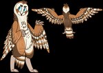 2017 alpha_channel ambiguous_gender anthro avian barn_owl beak bird black_beak blue_eyes blue_pupils blue_sclera brown_body brown_eyebrows brown_feathers claws digital_drawing_(artwork) digital_media_(artwork) digitigrade eyebrows feathered_wings feathers featureless_crotch flat_colors head_tuft jaspering markings model_sheet owl pupils simple_background solo spots spotted_body spotted_feathers standing tail tail_feathers tan_body tan_claws tan_feathers transparent_background tuft tyto tytonid wing_claws wings