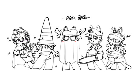 4_fingers anthro backwards_hat bangs beverage biped blush bodily_fluids boots bottomless bottomless_anthro bottomless_female cape chainsaw clothed clothed_anthro clothed_female clothed_male clothing confusion container costume crown cup drinking_glass ellipsis eyebrows eyewear fangs featureless_crotch featureless_legs female female_anthro fingers flat_chested footwear fully_clothed fully_clothed_anthro fully_clothed_female fully_clothed_male fur gem ghost_costume glass glass_container glass_cup glasses group hair hair_over_eye half-closed_eyes hat headgear headwear hockey_mask holding_chainsaw holding_container holding_cup holding_drinking_glass holding_object holding_power_tool holding_tool holding_wine_glass left-handed long_ears long_hair male male_anthro mask mitten_hands motion_lines mouth_closed mummy_costume mummy_wrappings narrowed_eyes noseless overalls pockets power_tool question_mark shirt shoes short_hair simple_background speech_marker sports_mask sportswear squint straight_legs sweat sweatdrop teeth text thick_eyebrows tools toothpick topwear traffic_cone traffic_cone_on_head vampire_costume vest white_background white_body white_boots white_cape white_clothing white_eyebrows white_eyewear white_footwear white_fur white_glasses white_hair white_hat white_headwear white_mask white_overalls white_sclera white_shirt white_topwear white_vest wine_glass bam_ml mario_bros mario_plus_rabbids_kingdom_battle mario_plus_rabbids_sparks_of_hope nintendo raving_rabbids rayman_(series) ubisoft edge_(mario_plus_rabbids) rabbid_luigi rabbid_mario rabbid_peach rabbid_rosalina lagomorph mammal rabbid 2023 crossover digital_drawing_(artwork) digital_media_(artwork) hi_res korean_text monochrome sketch translation_request