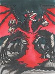 amorphous anthro bone dark male solo spread_wings tentacles wings nyghtmar3 mythology nyghtmar3_(fursona) canid canid_demon canine canis demon hellhound mammal monster mythological_canine mythological_creature wolf hi_res traditional_media_(artwork)