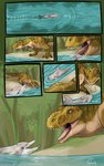 blue_eyes cetacean comic dinosaur dolphin dosfin drinking duo feral forest hi_res imperatorcaesar jungle male mammal marine oceanic_dolphin plant reptile river rothar scalie size_difference theropod tongue toothed_whale tree tyrannosaurid tyrannosauroid tyrannosaurus tyrannosaurus_rex water