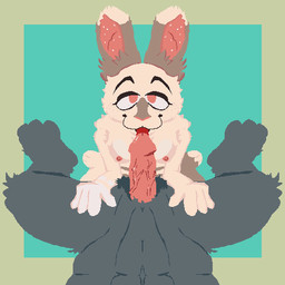 anthro anthro_penetrated bodily_fluids breasts cum cum_drip cum_on_face cumshot curling_toes deep_throat dripping duo ejaculation excessive_cum excessive_genital_fluids feet female female_penetrated genital_fluids genitals glans grey_body hand_on_head humanoid_genitalia humanoid_penis looking_pleasured male male/female male_penetrating male_penetrating_female marcie_(anonymous) oral oral_penetration orgasm penetration penile penile_penetration penis penis_in_mouth sex thrusting tongue tongue_out white_body divbz ambiguous_species lagomorph leporid mammal rabbit 1:1 animated low_res