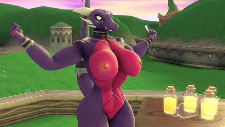 6_horns accessory anthro anthrofied arm_markings armlet barely_visible_genitalia barely_visible_vulva big_breasts black_body blade breast_expansion breasts claws countershading expansion female finger_claws flexing flexing_bicep flexing_both_biceps furgonomics genitals green_eyes growth head_markings horn huge_breasts jewelry markings multi_horn muscle_growth muscle_inflation muscular muscular_arms muscular_female muscular_thighs navel neck_ring nipples non-mammal_breasts non-mammal_nipples nude potion raised_tail red_body red_countershading ring scales shoulder_markings solo tail tail_accessory tail_blade tail_jewelry tail_ring ventral_scales vulva weapon_tail sky-lynx2002 warfaremachine_(modeler) activision european_mythology mythology spyro_the_dragon the_legend_of_spyro cynder dragon mythological_creature mythological_scalie scalie western_dragon wingless_dragon 16:9 2025 3d_(artwork) 3d_animation animated digital_media_(artwork) short_playtime sound source_filmmaker_(artwork) webm widescreen