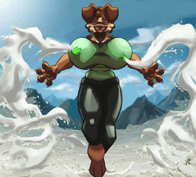 anthro bodily_fluids breasts lactating male milk pooch solo standing minnow1742 pooch_(therealpoocher) aquatic canid canine canis cyprinid cypriniform domestic_dog fish mammal absurd_res hi_res meme