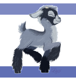 abstract_background ambiguous_feral ambiguous_gender closed_smile eyes_closed feral fluffy fur fur_markings grey_body grey_fur hooves horn markings mouth_closed quadruped scut_tail short_tail side_view smile solo tail walking young young_ambiguous young_feral graystripe64 bovid caprine goat mammal 2013 cool_colors dated digital_media_(artwork) lineless signature