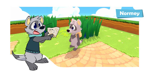 anthro backpack carrying_another clothed clothing cloud dipstick_limbs dipstick_tail fur fur_tuft game_screen grass head_tuft male map markings multicolored_body multicolored_ears multicolored_fur open_mouth paper partially_clothed plant shirt sky solo standing tail tail_markings tail_tuft text topwear tuft al-cat tardor normey domestic_ferret mammal mustelid musteline true_musteline weasel 2022 3d_(artwork) character_name concept_art digital_drawing_(artwork) digital_media_(artwork) hi_res