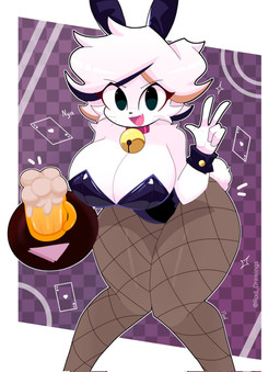 anthro big_breasts breasts bunny_costume clothing costume female female_anthro feral looking_at_viewer pose solo solo_focus solo_in_panel thick_thighs rod_drawings fan_character felid mammal digital_drawing_(artwork) digital_media_(artwork) digital_painting_(artwork) hi_res painting_(artwork) pinup